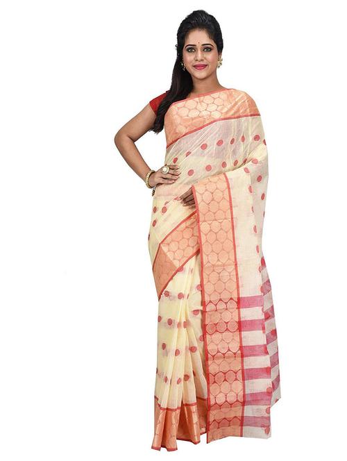 women's self design cream colored saree - 19994914 - Very Small Image - 1