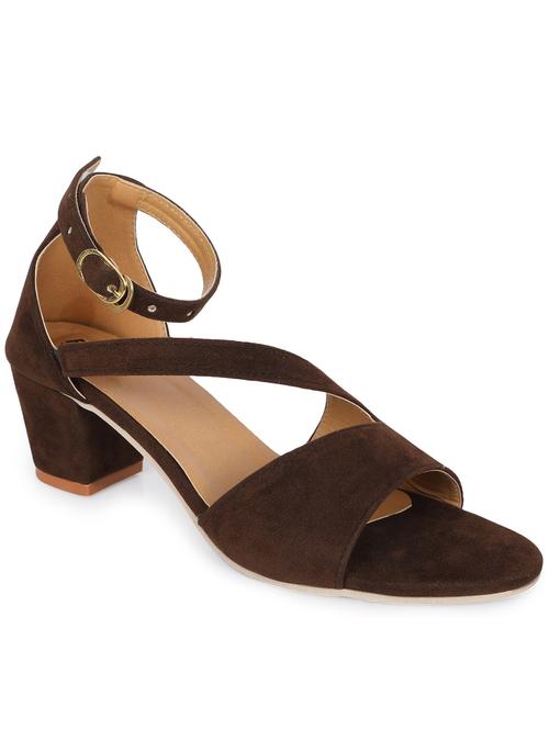 brown ankle strap block heel sandals - 19995808 - Very Small Image - 1