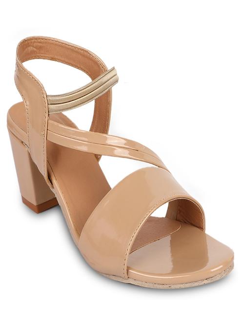 beige ankle strap block heel sandals - 19995813 - Very Small Image - 1