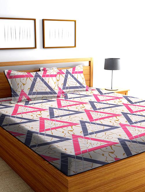 double queen bedsheet with 2 pillow covers - 19997166 - Very Small Image - 1