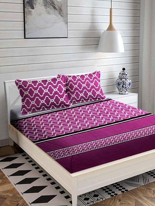 double queen bedsheet with 2 pillow covers - 19997183 - Very Small Image - 1