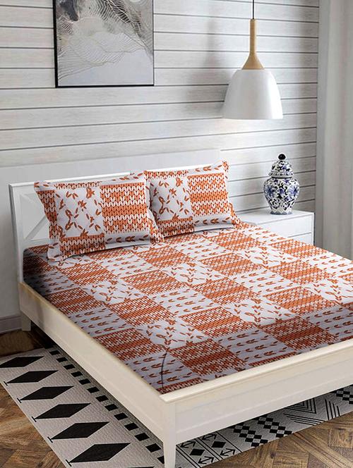 double queen bedsheet with 2 pillow covers - 19997189 - Very Small Image - 1