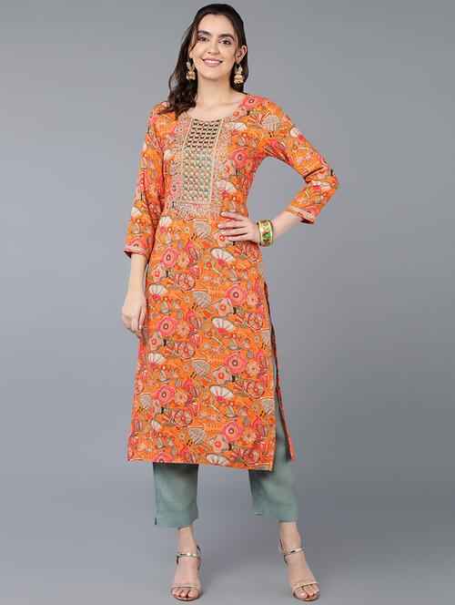 women's straight kurta - 19997290 - Very Small Image - 1