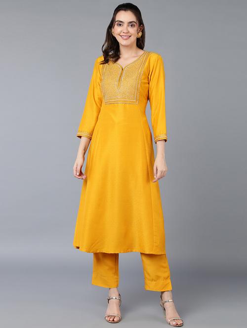 sweetheart neck solid straight kurta - 19997300 - Very Small Image - 1