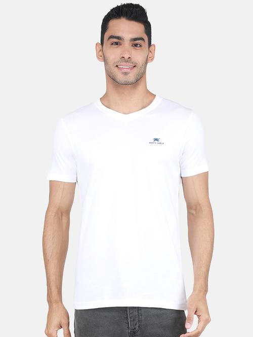 v neck solid regular t-shirt - 19998373 - Very Small Image - 1