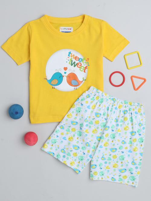 girls printed shorts set - 20002237 - Very Small Image - 1