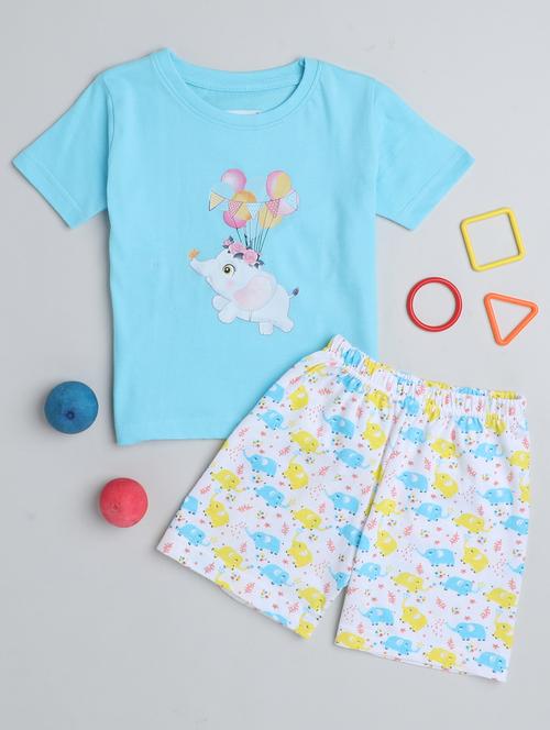 girls printed shorts set - 20002238 - Very Small Image - 1