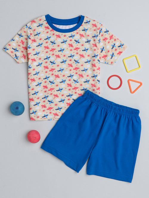 boys printed shorts set - 20002241 - Very Small Image - 1