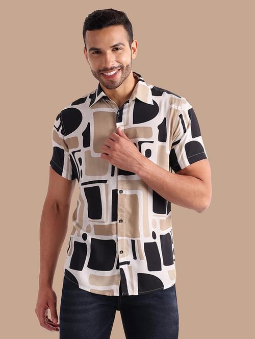 mens geometric casual shirt - 20002297 - Very Small Image - 1