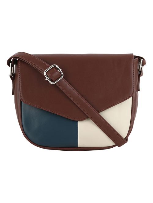 brown leatherette (pu) sling bag - 20004604 - Very Small Image - 1