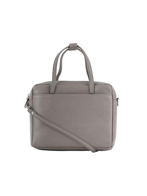 grey leatherette (pu) utility satchel - 20004825 - Very Small Image - 1