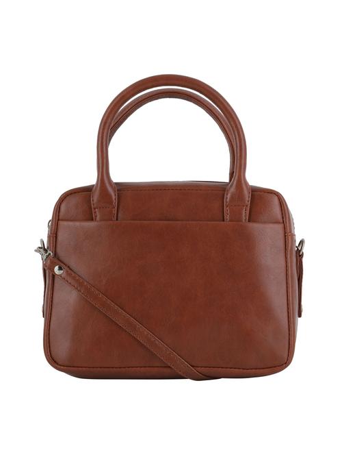 brown leatherette (pu) utility satchel - 20004846 - Very Small Image - 1