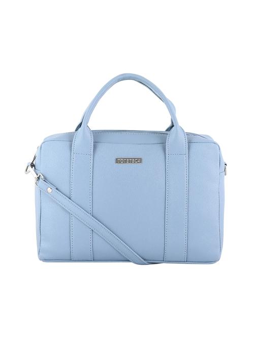 blue leatherette (pu) utility satchel - 20004851 - Very Small Image - 1