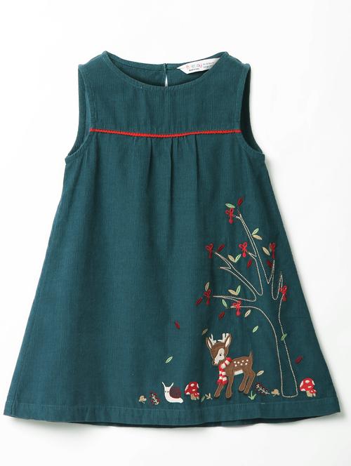 girls round neck sleeveless frock - 20005220 - Very Small Image - 1