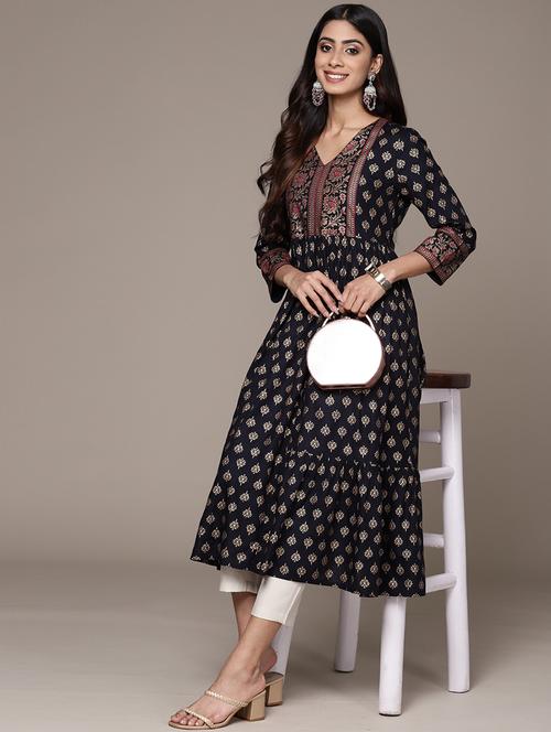 women's flared kurta - 20006179 - Very Small Image - 1