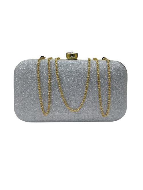 silver metal box clutch - 20006558 - Very Small Image - 1