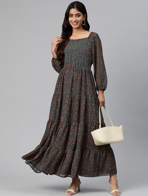 women's tiered  printed dress - 20007551 - Very Small Image - 1