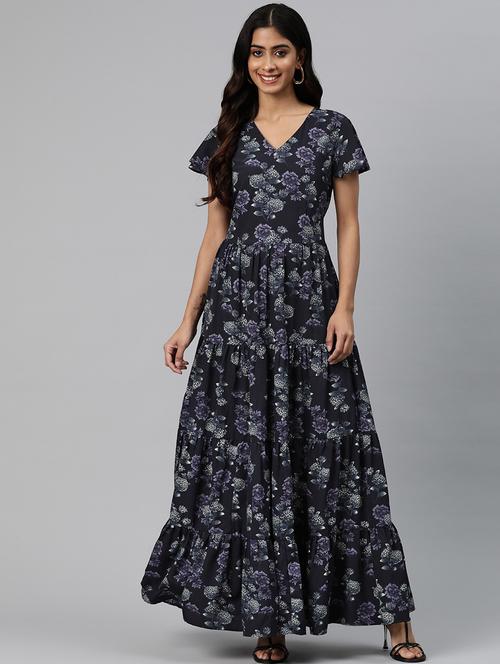 women's floral printed tiered dress  - 20007555 - Very Small Image - 1