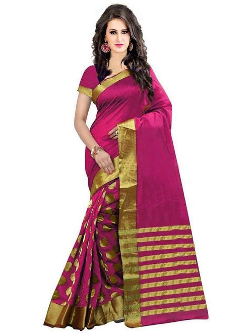 pink cotton silk saree - 20008092 - Very Small Image - 1