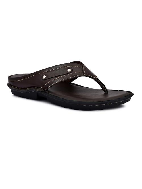 brown synthetic & mesh toe separator slippers - 20008655 - Very Small Image - 1