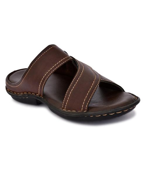 brown synthetic slip on sandals - 20008665 - Very Small Image - 1