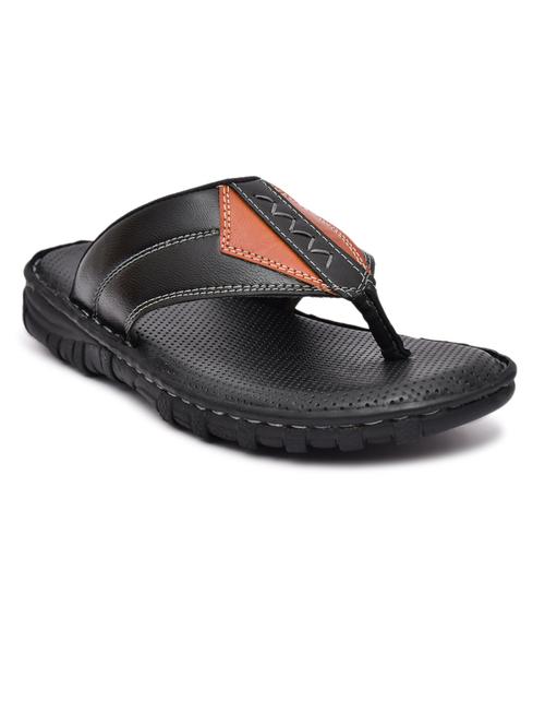 black pu toe separator slippers - 20008709 - Very Small Image - 1