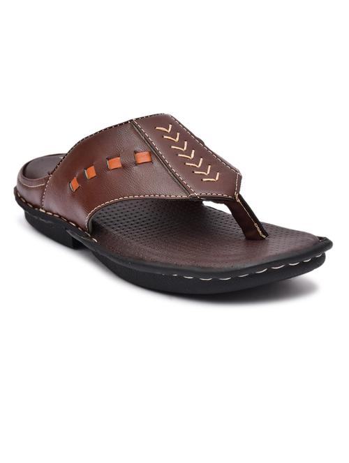 brown pu toe separator slippers - 20008715 - Very Small Image - 1