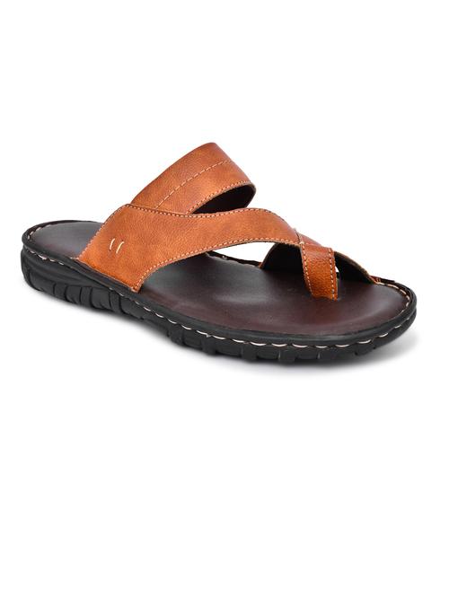 tan synthetic slip on sandals - 20008748 - Very Small Image - 1