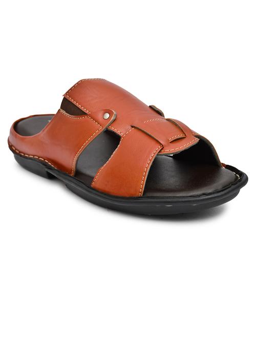 tan synthetic slip on sandals - 20008781 - Very Small Image - 1