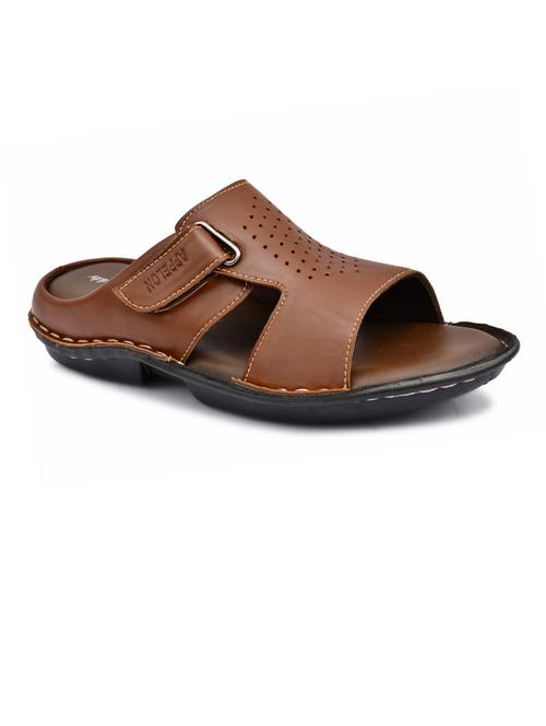 tan synthetic slip on sandals - 20008787 - Very Small Image - 1