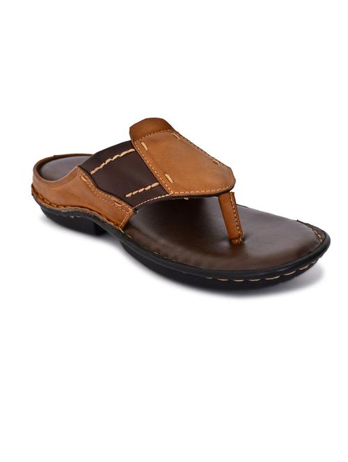 tan pu toe separator slippers - 20008800 - Very Small Image - 1