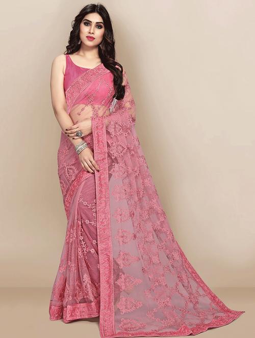 women's embroidered saree with blouse - 20009725 - Very Small Image - 1