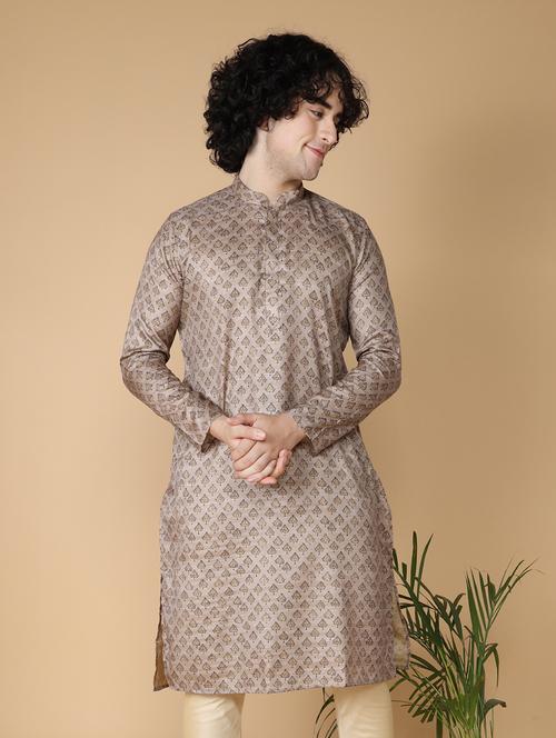 mandarin neck printed long kurta - 20011613 - Very Small Image - 1