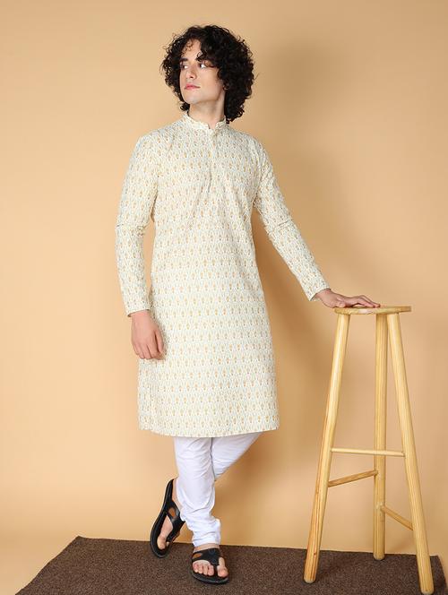 men embroidered kurta churidar ethnic wear set - 20011685 - Very Small Image - 1