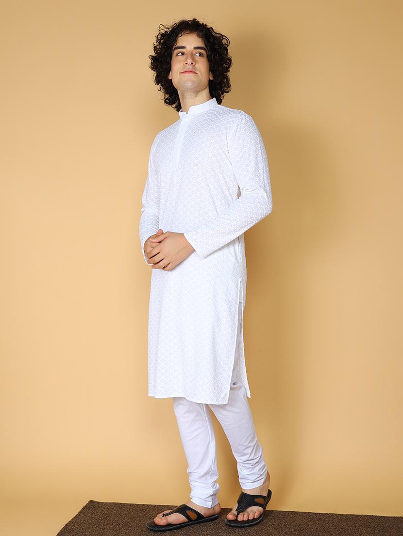 men embroidered kurta churidar ethnic wear set - 20011704 - Zoom Image - 2