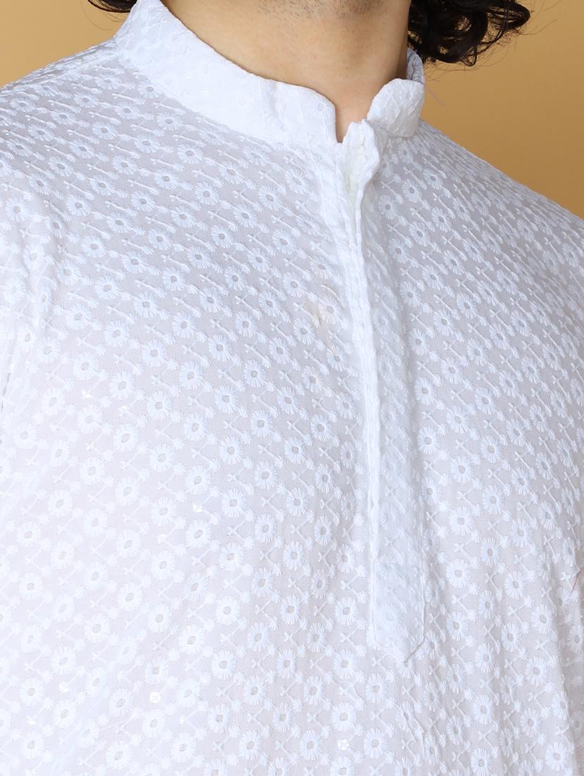 men embroidered kurta churidar ethnic wear set - 20011704 - Zoom Image - 4