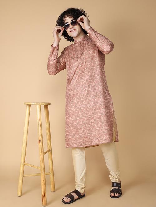 men printed kurta churidar ethnic wear set - 20011732 - Very Small Image - 1
