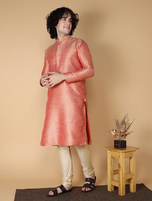 men self design kurta churidar ethnic wear set - 20011749 - Very Small Image - 1