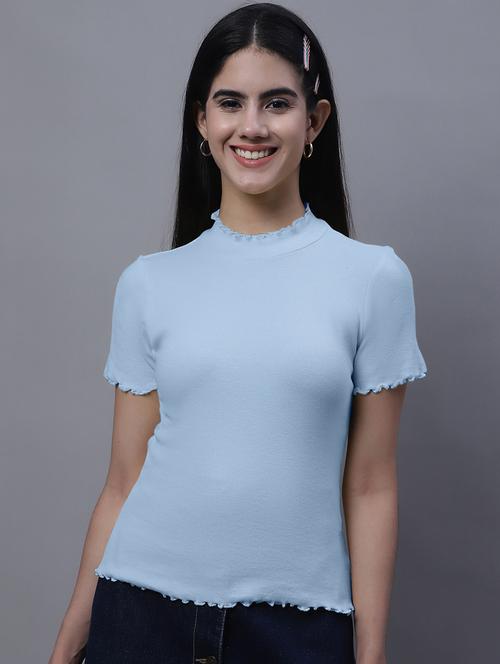 women solid cotton regular top - 20013040 - Very Small Image - 1