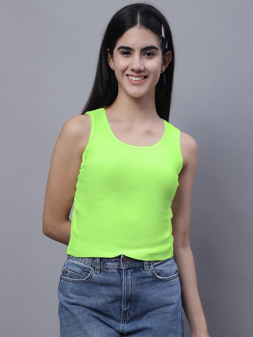 women's crop round neck top - 20013048 - Very Small Image - 1