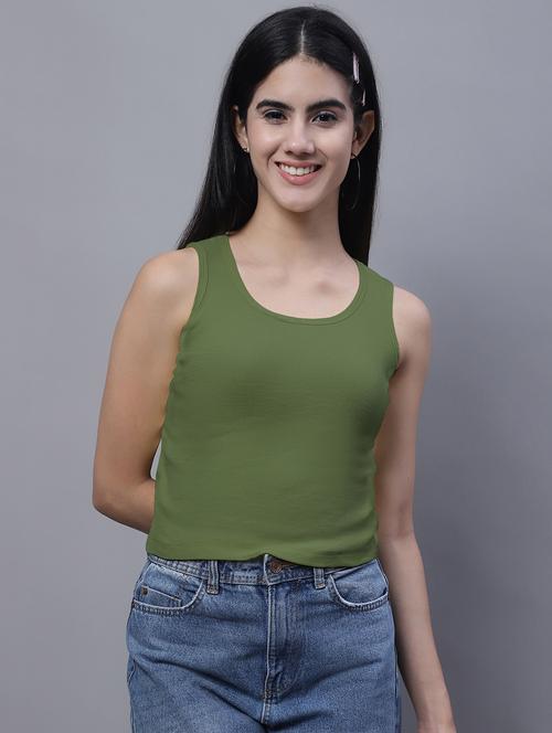 women's crop round neck top - 20013057 - Very Small Image - 1