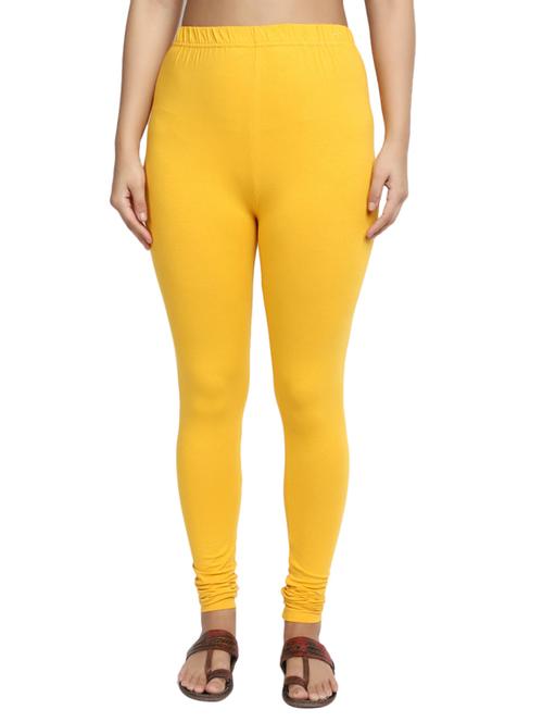 yellow cotton regular churidar - 20013063 - Very Small Image - 1