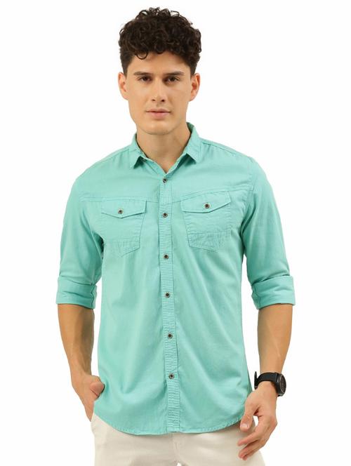 mens solid casual shirt - 20014185 - Very Small Image - 1