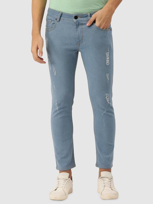 mens straight fit distressed jeans - 20014294 - Very Small Image - 1