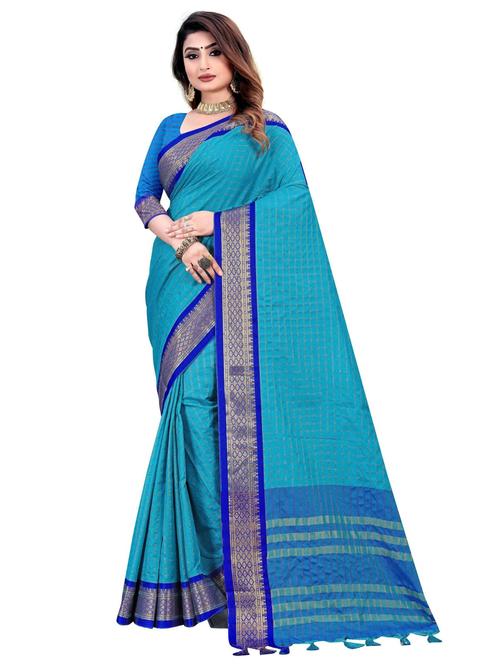 women's self design blue colored saree - 20014764 - Very Small Image - 1