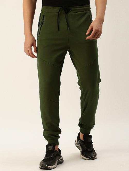 green cotton blend joggers - 20015840 - Very Small Image - 1