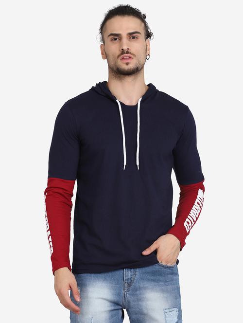 red printed hodded t-shirt - 20018061 - Very Small Image - 1