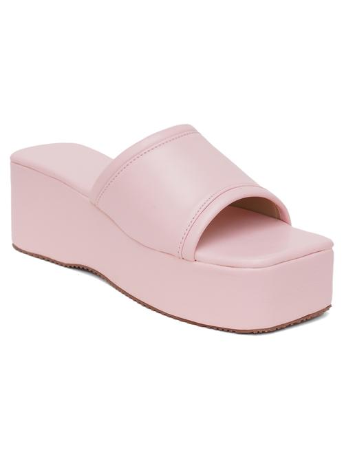 pink leatherette slip on sandals - 20018200 - Very Small Image - 1