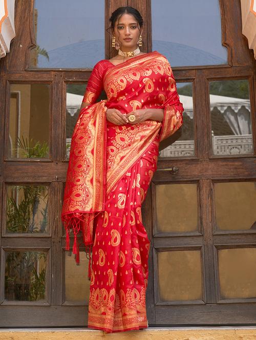 women's banarasi saree with blouse - 20018671 - Very Small Image - 1