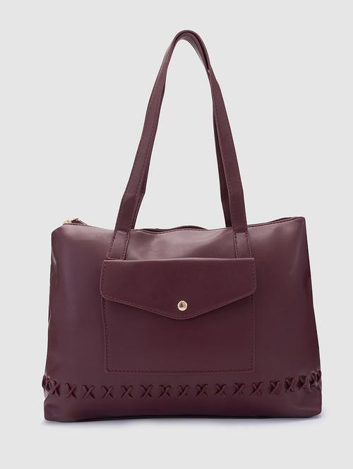 maroon pu regular handbag - 20018751 - Very Small Image - 1